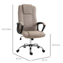 Vinsetto Linen Upholstered Tilting Home Office Chair Khaki