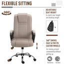 Vinsetto Linen Upholstered Tilting Home Office Chair Khaki