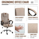 Vinsetto Linen Upholstered Tilting Home Office Chair Khaki