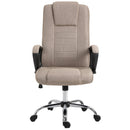 Vinsetto Linen Upholstered Tilting Home Office Chair Khaki