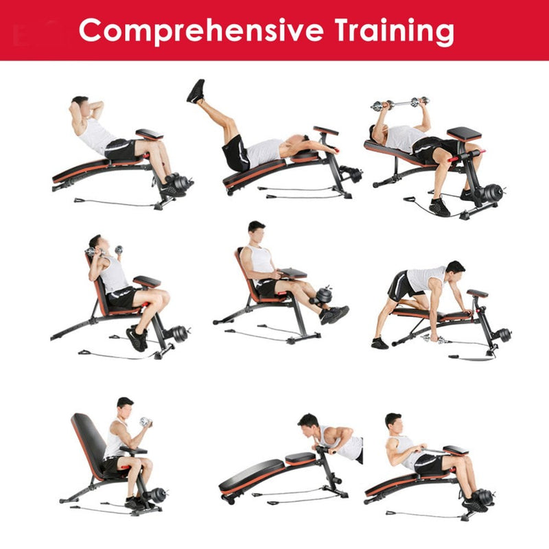 Foldable Adjustable Dumbbell Weight Lifting Sit Up Ab Bench Home Training Gym Incline Flat Multiuse Workout Exercise Fitness