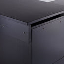 L Shape Computer Desk Table Workstation Home Office Drawer Shelf File Cabinet-Black