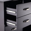 L Shape Computer Desk Table Workstation Home Office Drawer Shelf File Cabinet-Black