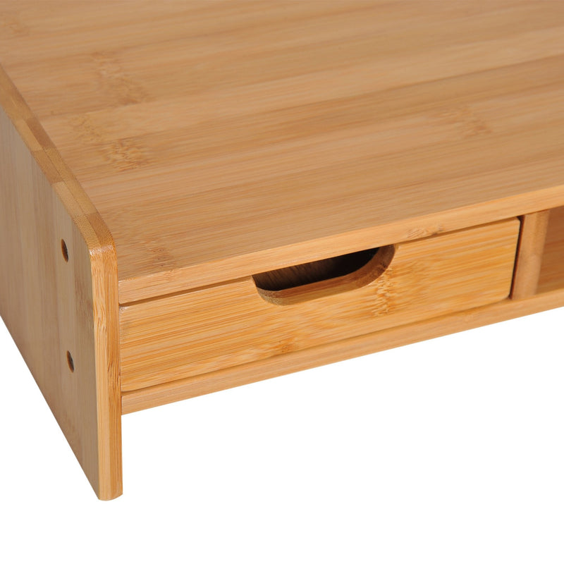Bamboo monitor stand with drawer deals