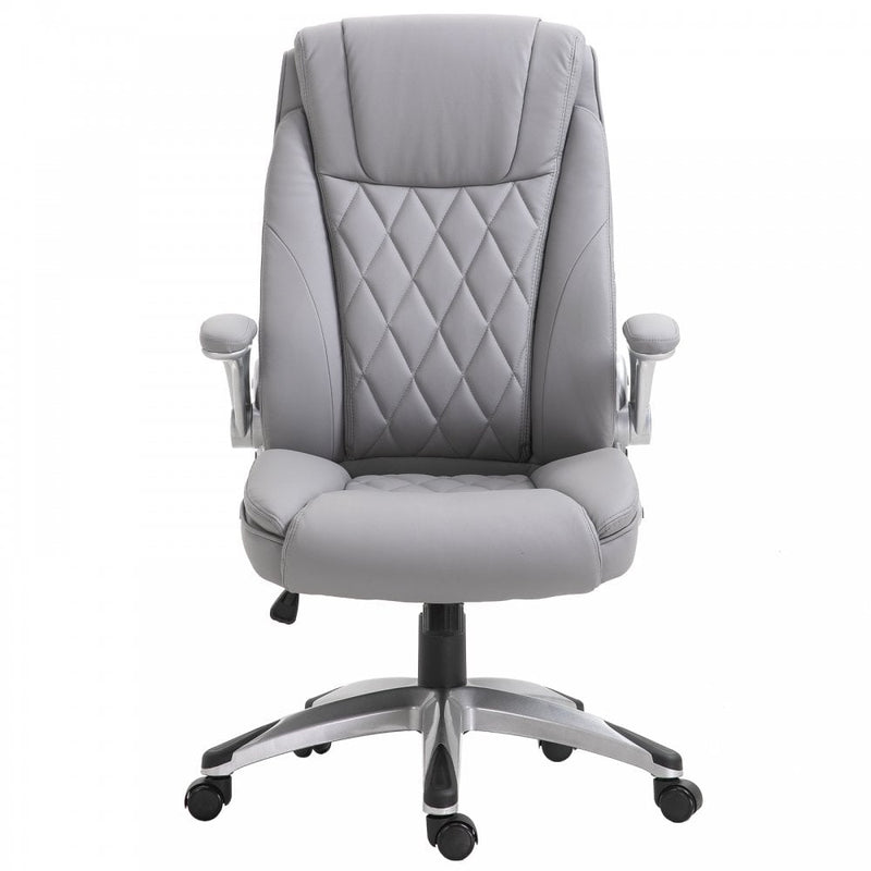 Vinsetto Executive Office Chair Sleek Ergonomic PU Leather 360-¦ Rotation w/ Headrest in Grey