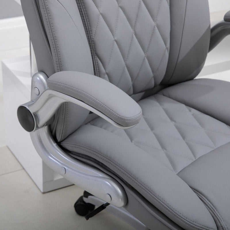 Grey leather executive office chair deals