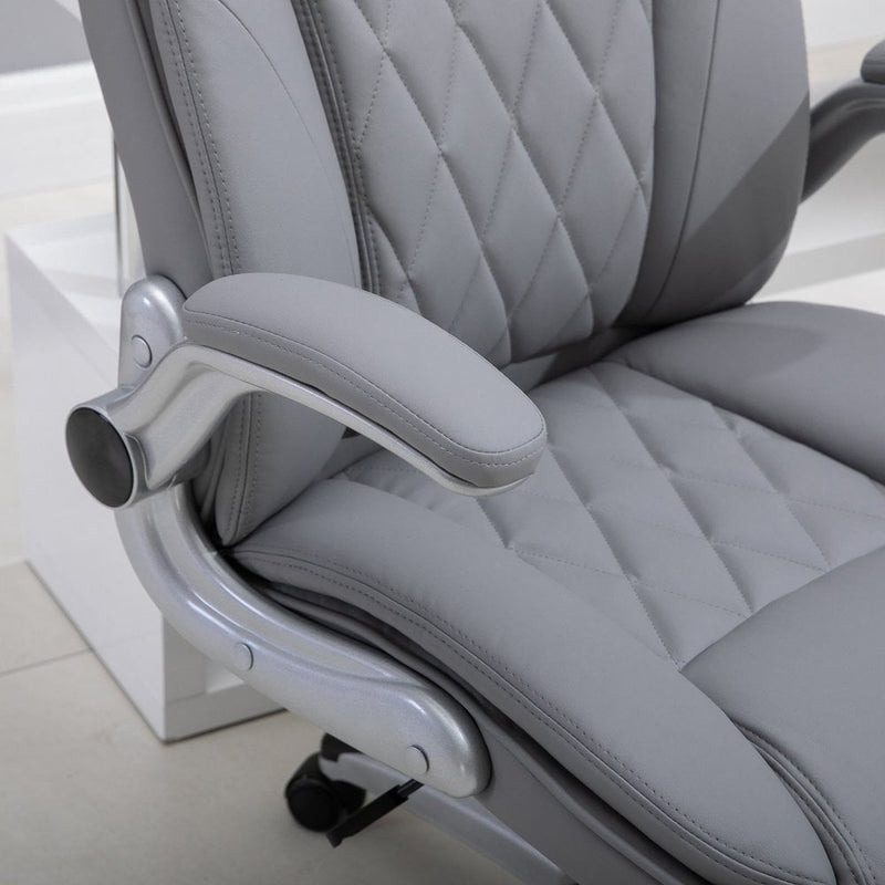 Vinsetto Executive Office Chair Sleek Ergonomic PU Leather 360-¦ Rotation w/ Headrest in Grey