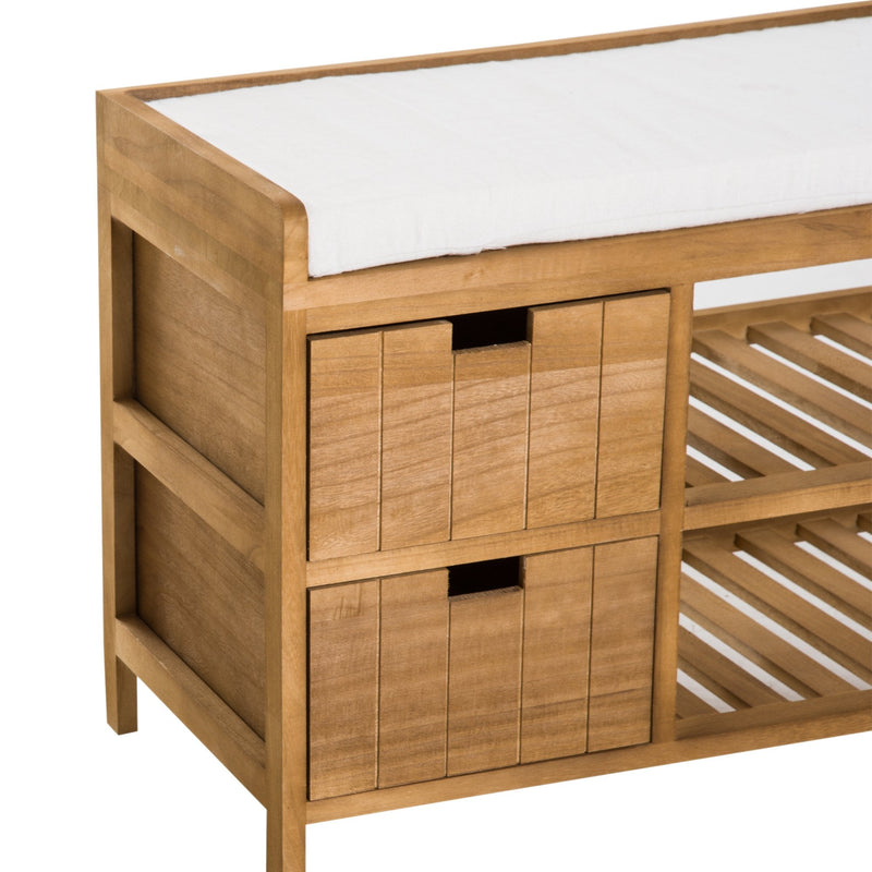 Entryway Shoe Bench, 69Lx34Wx48H cm, Paulownia sponge