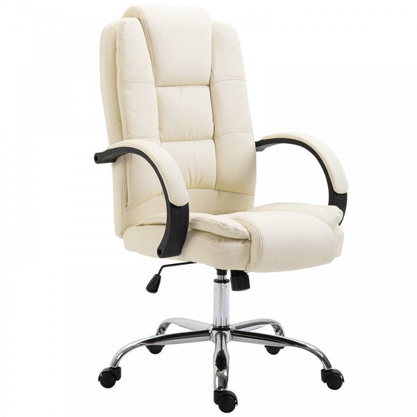 Vinsetto Office Chair High Back, 360-¦ Swivel, PU Leather-Beige