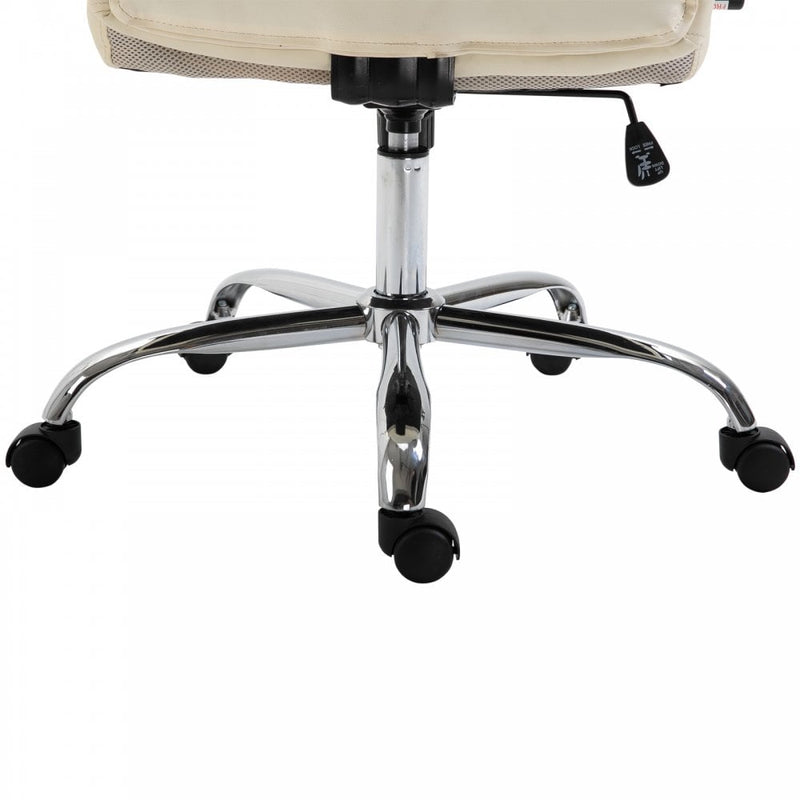 Vinsetto Office Chair High Back, 360-¦ Swivel, PU Leather-Beige