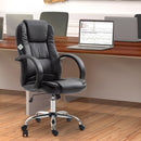 Vinsetto Office Chair High Back Executive Ergonomic Design Adjustable Seat Height 360 Degree Swivel PU Leather-Black