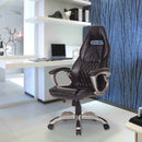 PU Leather Office Chair Racing Gaming Sports Swivel Desk Executive Computer Height Adjustable Armchair-Black