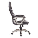 PU Leather Office Chair Racing Gaming Sports Swivel Desk Executive Computer Height Adjustable Armchair-Black