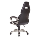 PU Leather Office Chair Racing Gaming Sports Swivel Desk Executive Computer Height Adjustable Armchair-Black