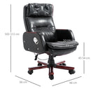 PU Leather Adjustable Office Executive Swivel Chair Armrest Computer Desk Reclining Arm Seat-Black