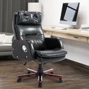 PU Leather Adjustable Office Executive Swivel Chair Armrest Computer Desk Reclining Arm Seat-Black