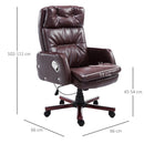 PU Leather Adjustable Office Chair Luxury Executive Swivel Armrest Computer Desk 360 Degree Ergonomic Design-Brown