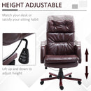 PU Leather Adjustable Office Chair Luxury Executive Swivel Armrest Computer Desk 360 Degree Ergonomic Design-Brown