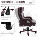 PU Leather Adjustable Office Chair Luxury Executive Swivel Armrest Computer Desk 360 Degree Ergonomic Design-Brown