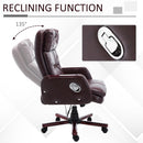 PU Leather Adjustable Office Chair Luxury Executive Swivel Armrest Computer Desk 360 Degree Ergonomic Design-Brown
