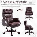 PU Leather Adjustable Office Chair Luxury Executive Swivel Armrest Computer Desk 360 Degree Ergonomic Design-Brown