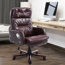 PU Leather Adjustable Office Chair Luxury Executive Swivel Armrest Computer Desk 360 Degree Ergonomic Design-Brown