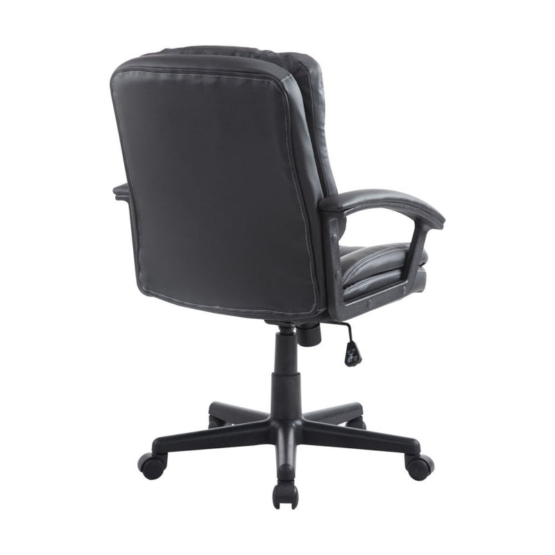 PU Leather Executive Office Chair Swivel Armchair PC Desk Computer Seat Height Adjustable (Black) Modern Racing Rolling-Black