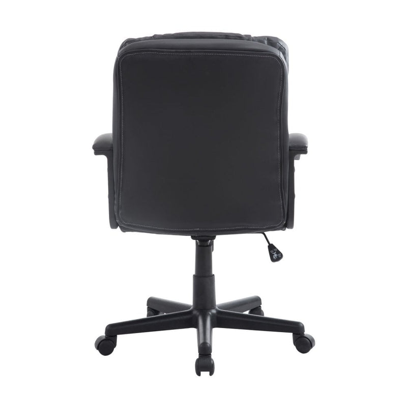 PU Leather Executive Office Chair Swivel Armchair PC Desk Computer Seat Height Adjustable (Black) Modern Racing Rolling-Black