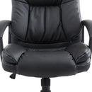 PU Leather Executive Office Chair Swivel Armchair PC Desk Computer Seat Height Adjustable (Black) Modern Racing Rolling-Black