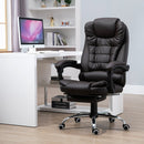 Recliner PU Office Chair Executive Leather High Back Swivel W/Footrest-Brown