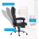 Recliner PU Office Chair Executive Leather High Back Swivel W/Footrest-Brown