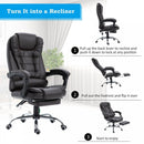 Recliner PU Office Chair Executive Leather High Back Swivel W/Footrest-Brown