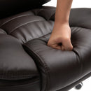 Recliner PU Office Chair Executive Leather High Back Swivel W/Footrest-Brown