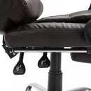 Recliner PU Office Chair Executive Leather High Back Swivel W/Footrest-Brown