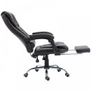 Recliner PU Office Chair Executive Leather High Back Swivel W/Footrest-Brown