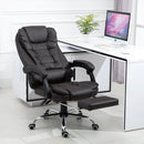 Recliner PU Office Chair Executive Leather High Back Swivel W/Footrest-Brown