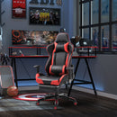 PU Leather Gaming Executive Office Chair Racing Swivel Recliner Ergonomic High Back Seat W/ Footrest-Red