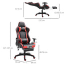 PU Leather Gaming Executive Office Chair Racing Swivel Recliner Ergonomic High Back Seat W/ Footrest-Red