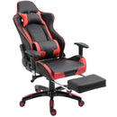 PU Leather Gaming Executive Office Chair Racing Swivel Recliner Ergonomic High Back Seat W/ Footrest-Red