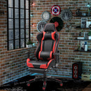 PU Leather Gaming Executive Office Chair Racing Swivel Recliner Ergonomic High Back Seat W/ Footrest-Red