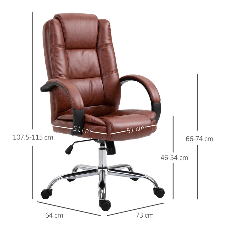 Vinsetto Office Chair High Back, 360-¦ Swivel, PU Leather-Brown