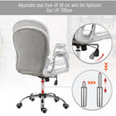 Vinsetto Velour Office Chair Diamante Tufted Padded Ergonomic 360 Swivel - Grey