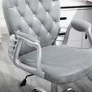 Vinsetto Velour Office Chair Diamante Tufted Padded Ergonomic 360 Swivel - Grey