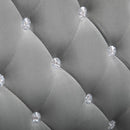 Vinsetto Velour Office Chair Diamante Tufted Padded Ergonomic 360 Swivel - Grey