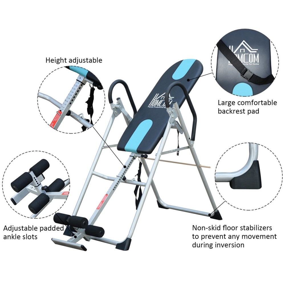 Foldable Gravity Inversion Table Back Therapy Fitness Exercise Bench-S