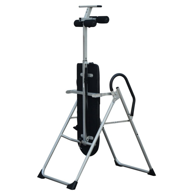 Foldable Gravity Inversion Table Back Therapy Fitness Exercise Bench-Silver