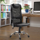 Vinsetto High Back Mesh Office Chair, PU Leather-Black