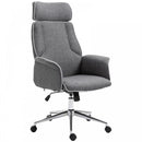 Vinsetto Desk Rocking Chair for Office Executive Adjustable High Back on Wheels Grey