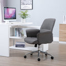 Vinsetto Rocking Office Chair w/ Arm Rest on Wheels Adjustable Height Light Grey