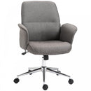 Vinsetto Rocking Office Chair w/ Arm Rest on Wheels Adjustable Height Light Grey